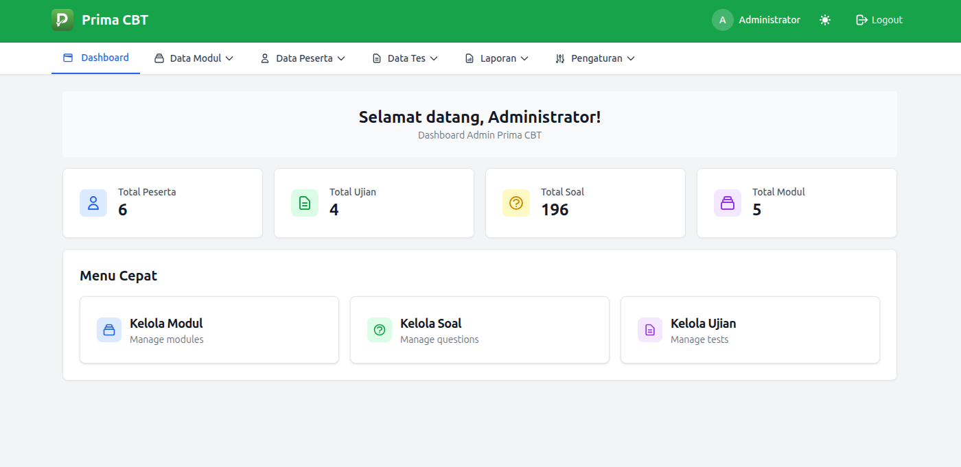 PrimaCBT — Platform Ujian Online & Computer Based Test Modern dan Terpercaya