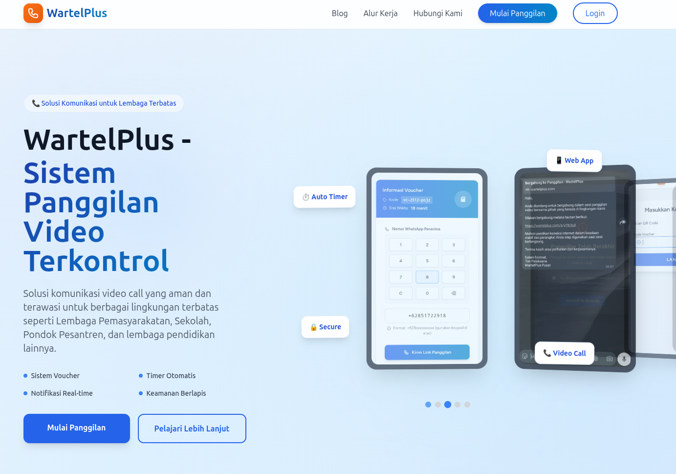 WartelPlus – Wartel Digital & Video Call Terkontrol untuk Lingkungan Terbatas
